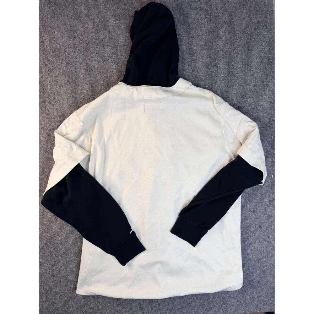 Jordan Mens XXL White Black Hooded Baseball Jersey Mesh Snap Front Shacket June - Picture 8 of 8